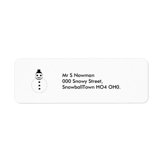 Snowman Custom Adresetiketten glimlachen Etiket (Voorkant)