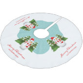 Snowman Custom Family Name Merry Kerstry Kerstboom Rok (Gekanteld)