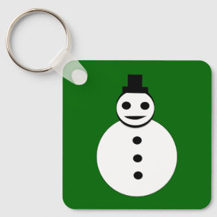 Snowman Custom glimlachen Sleutelhanger