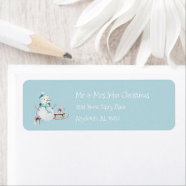 Snowman Custom Retour Adres Kerstvakantie Etiket