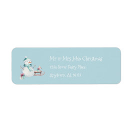 Snowman Custom Retour Adres Kerstvakantie Etiket