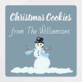 Snowman Custom Vakantie Eten Cadeau Labels (Design 2)