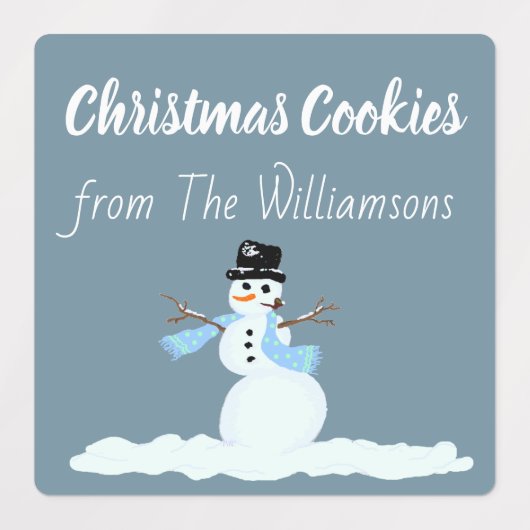 Snowman Custom Vakantie Eten Cadeau Labels (Design 2)