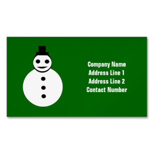 Snowman Custom Visitekaartjes glimlachen Magnetisch Visitekaartje