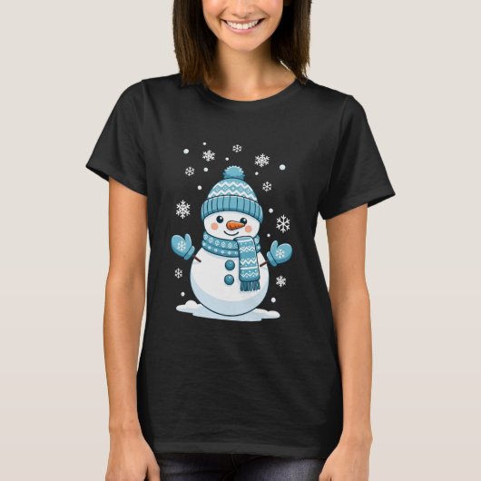 Snowman Cute Christmas Winter Holiday T-shirt (Voorkant)