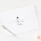 Snowman Cute Face Kinder Children Winter Snowmen C Ronde Sticker (Envelop)
