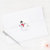 Snowman Cute Face Kinder Children Winter Snowmen Ronde Sticker (Envelop)