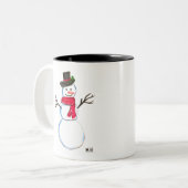 Snowman Cute Face Kinder Children Winter Snowmen Tweekleurige Koffiemok (Voorkant links)