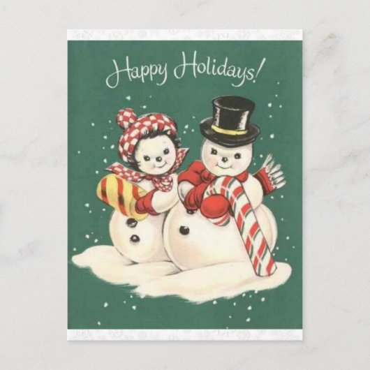  Snowman Cute Kerstmis Briefkaart (Voorkant)