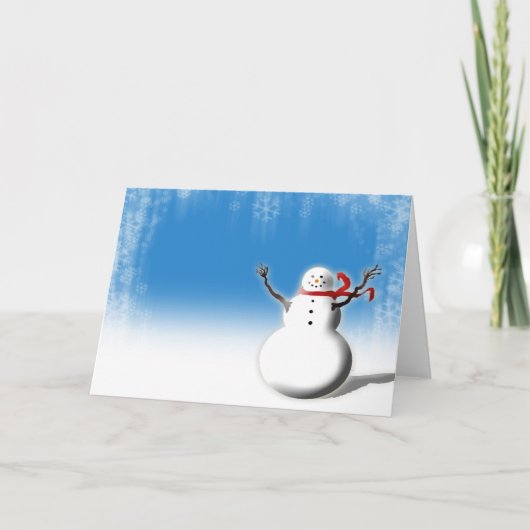 Snowman Cute Kerstmis Feestdagen Blank binnenin (Voorkant)