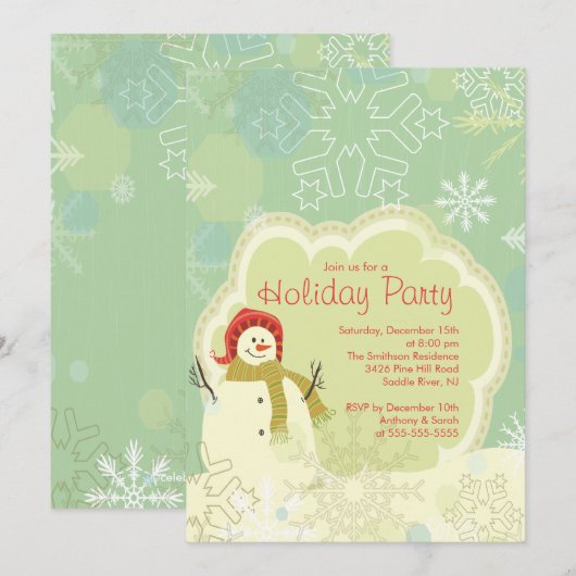 SNOWMAN CUTE Vacature SNOWMAN Kaart (Voorkant / Achterkant)