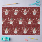 Snowman Cute Waterverf Merry kersttypografie Tissuepapier (Craft)