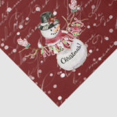 Snowman Cute Waterverf Merry kersttypografie Tissuepapier (Detail)