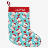 Snowman Cute Winter Holiday Kerstpatroon Kleine Kerstsok (Voorkant)