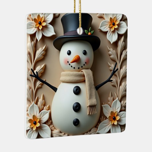 Snowman Daisy Christmas Keramisch Ornament (Rechts)