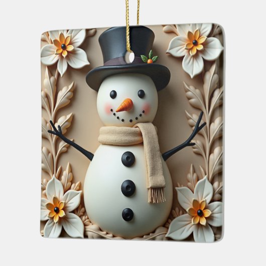 Snowman Daisy Christmas Keramisch Ornament (Links)
