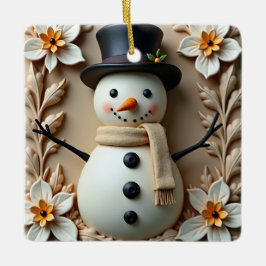 Snowman Daisy Christmas Keramisch Ornament