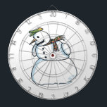 Snowman dartboard dartbord<br><div class="desc">Snowman dartboards voor darters die erop gericht zijn om een goede tijd te hebben deze kerst. Snowman is Steamy Raimon originele cartoon kunst.</div>