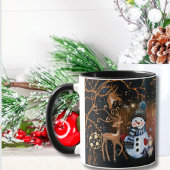 Snowman & Deer Friends Night Tale Custom Christmas Mok