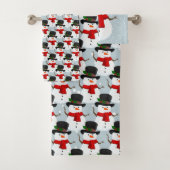 Snowman Design Bath Towel Set Bad Handdoek (Insitu)