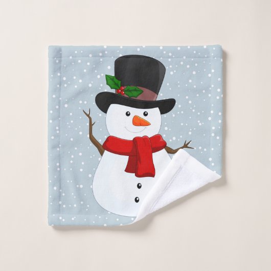 Snowman Design Bath Towel Set Bad Handdoek (Wasdoekje)