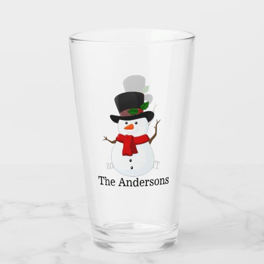 Snowman Design Drink glas (Achterkant)