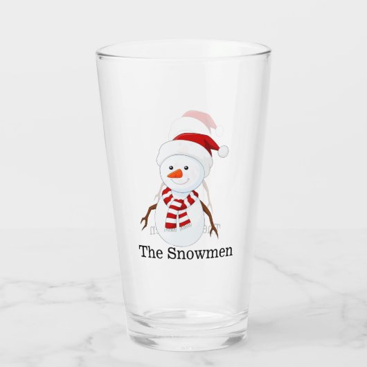 Snowman Design Drink glas (Achterkant)