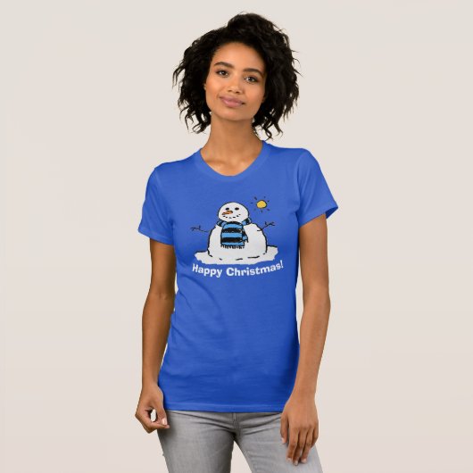 Snowman Design Kerstmis T-shirt (Voorkant volledig)