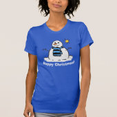 Snowman Design Kerstmis T-shirt (Voorkant)