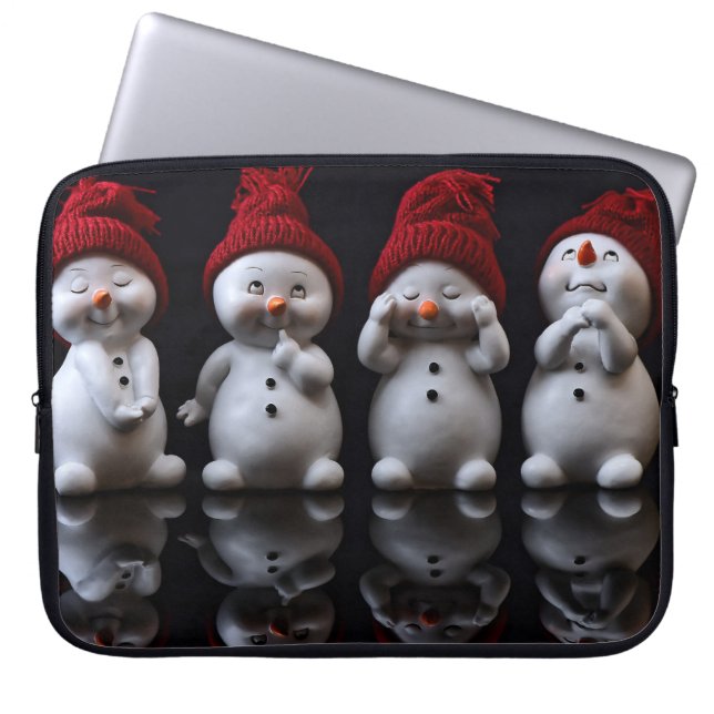 Snowman Design Laptop Slaper Laptop Sleeve (Voorkant)