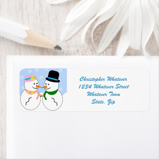 Snowman Design Retouradres Etiket (Insitu)