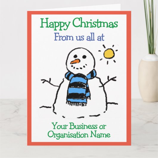 Snowman-design voor bedrijven of organisaties kaart (Voorkant)