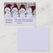 Snowman Diaper Raffle Tickets (Voorkant / Achterkant)