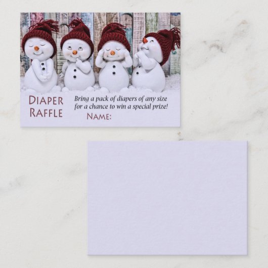Snowman Diaper Raffle Tickets (Voorkant / Achterkant)