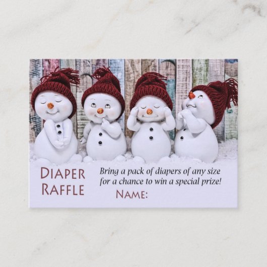 Snowman Diaper Raffle Tickets (Voorkant)