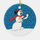 Snowman die Banjo Ornament speelt (Voorkant)