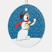 Snowman die Banjo Ornament speelt (Links)