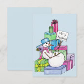 Snowman die cadeaus koelt (Voorkant / Achterkant)