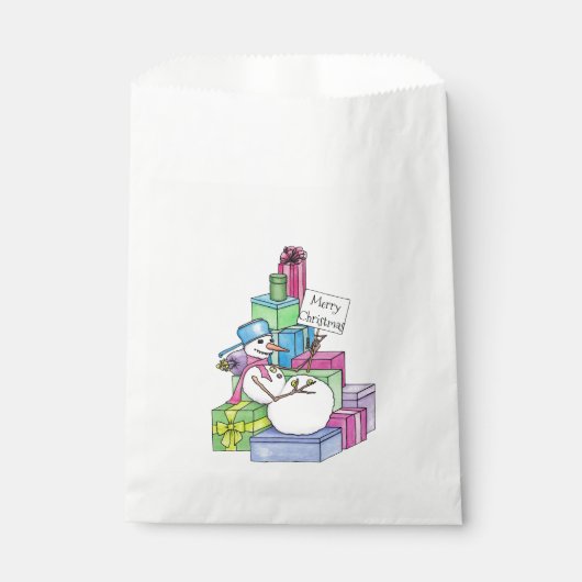Snowman die cadeaus koelt bedankzakje (Voorkant)