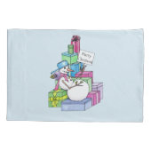 Snowman die cadeaus koelt kussensloop (Achterkant-Links)
