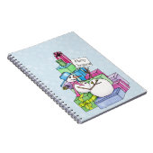 Snowman die cadeaus koelt notitieboek (Rechterzijde)