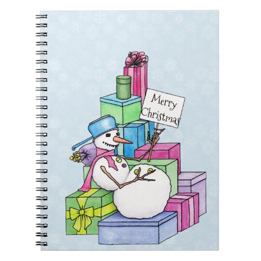 Snowman die cadeaus koelt notitieboek (Voorkant)