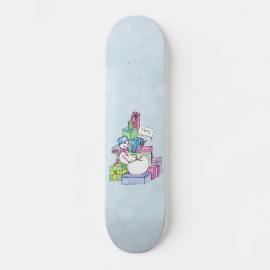 Snowman die cadeaus koelt persoonlijk skateboard (Voorkant)