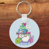 Snowman die cadeaus koelt sleutelhanger (Voorkant)