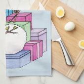 Snowman die cadeaus koelt theedoek (Quarter Fold)