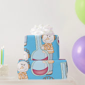 Snowman die de temperatuur controleert cadeaupapier
