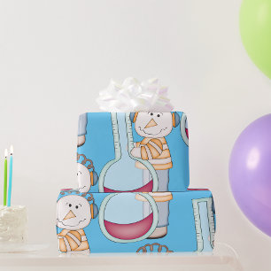 Snowman die de temperatuur controleert cadeaupapier