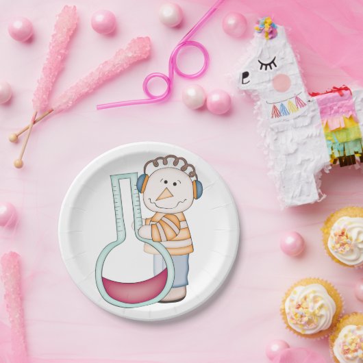 Snowman die de temperatuur controleert papieren bordje (Feest)