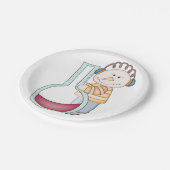 Snowman die de temperatuur controleert papieren bordje (Gekanteld)