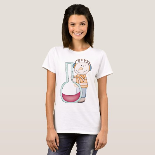 Snowman die de temperatuur controleert t-shirt (Voorkant volledig)